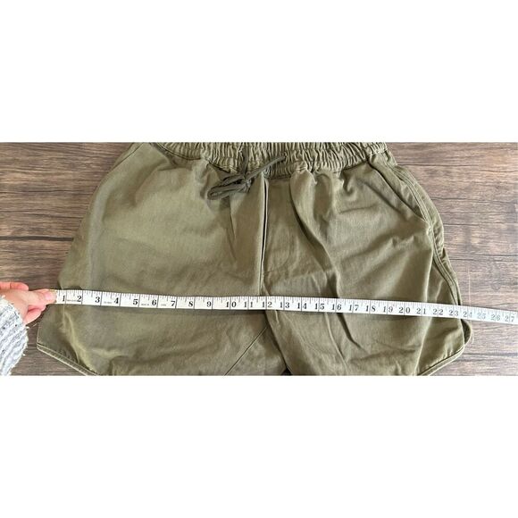 GREI New York NYC Baggy Camp Short Olive Green Paper Bag Short Size L Pull On - Picture 9 of 10